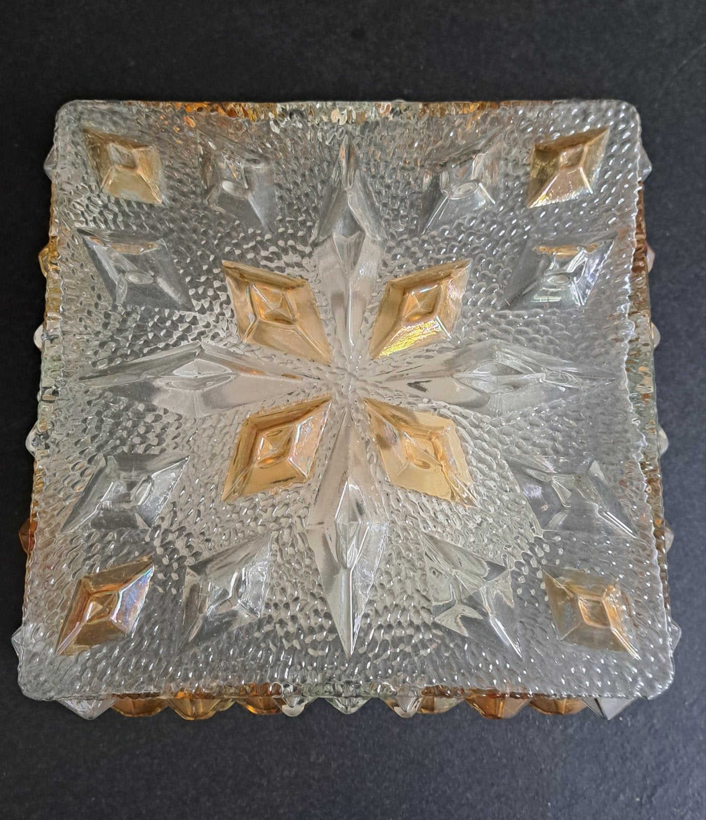 Vintage plafonnière wandlamp Zweeds vierkant, Huis en Inrichting, Lampen | Plafondlampen, Ophalen of Verzenden, Zo goed als nieuw