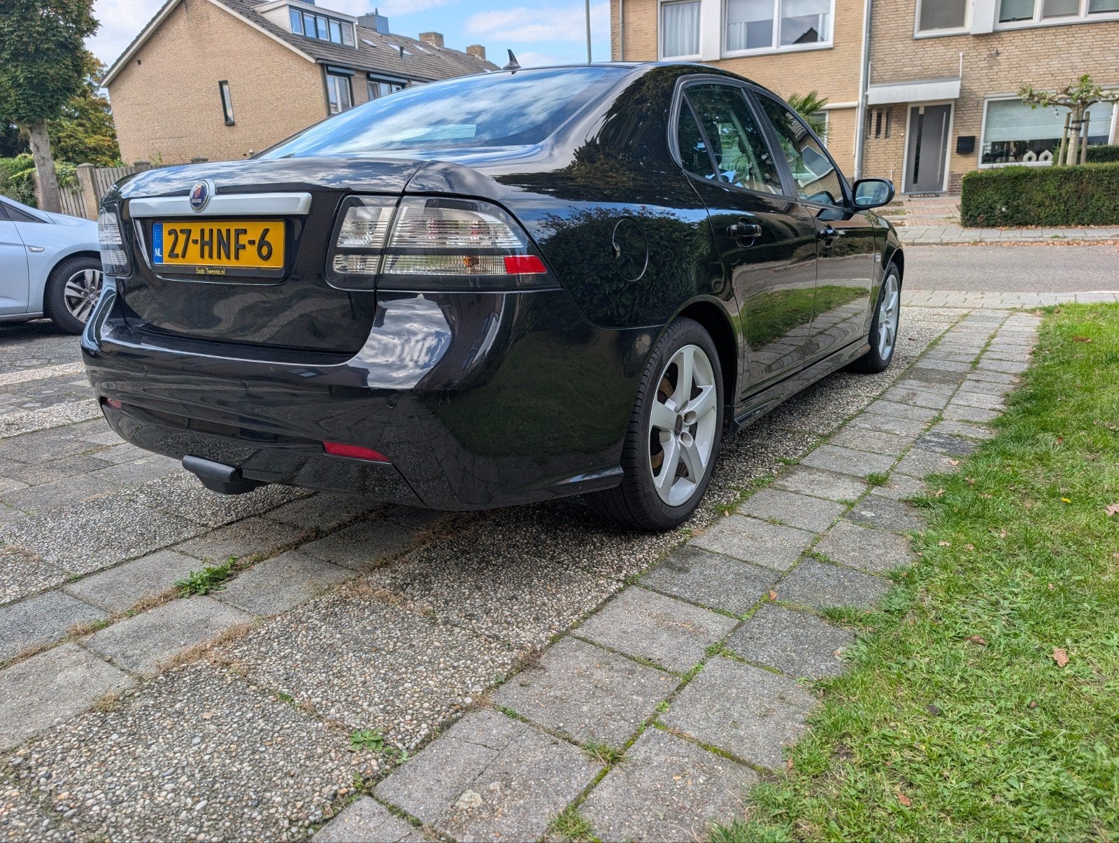 Saab 9-3 1.8T Norden Business  2009 Zwart NAP, Auto's, Zwart, 4 cilinders, Leder en Stof, Zwart