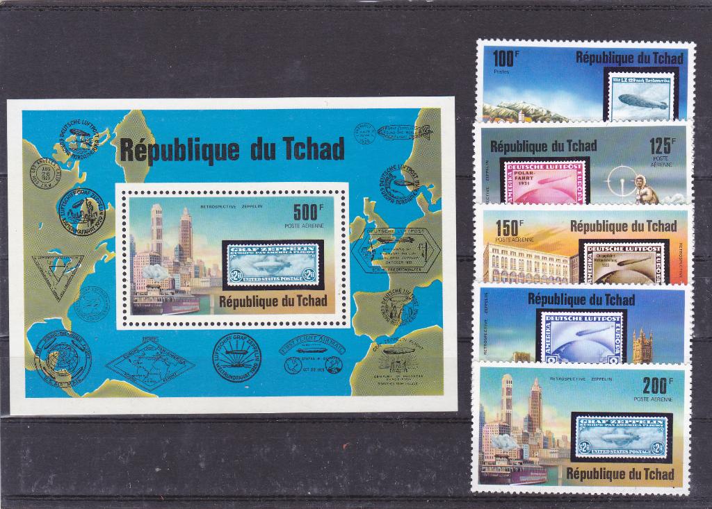 Zeppelin Tchad (880), Postzegels en Munten, Verzenden, Postfris, Vliegtuigen