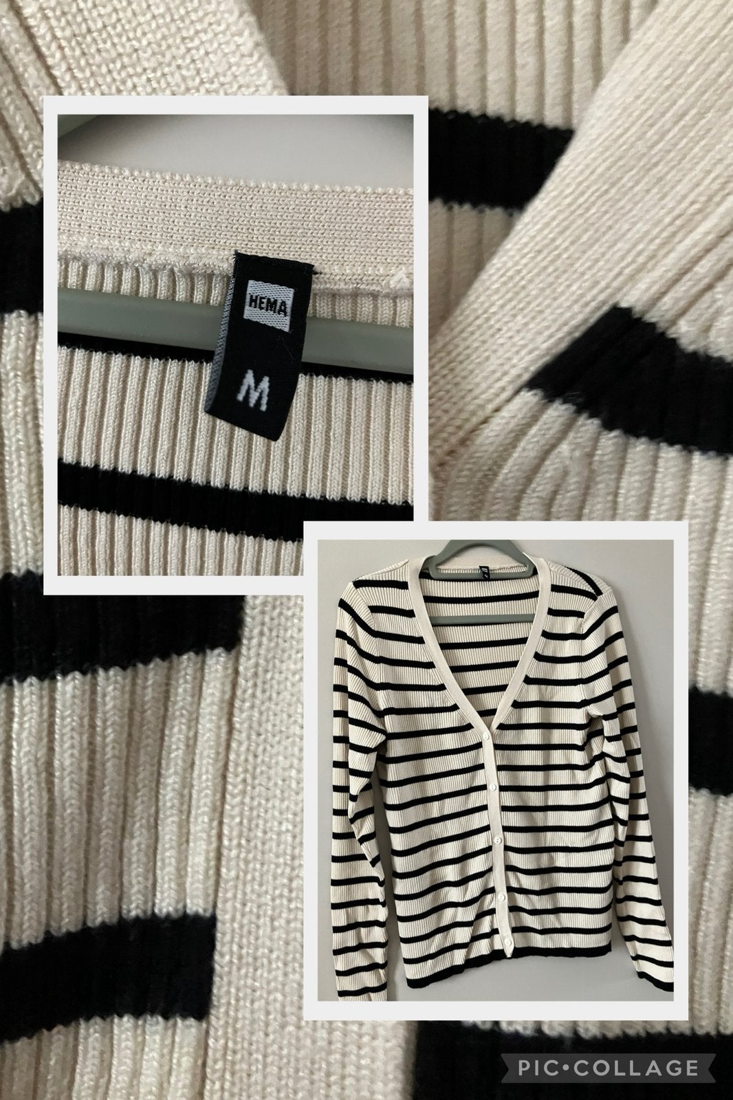 Z.g.a.n/crème vest zwarte streep/Hema-M, Ophalen of Verzenden, Zo goed als nieuw, Maat 38/40 (M), Overige kleuren