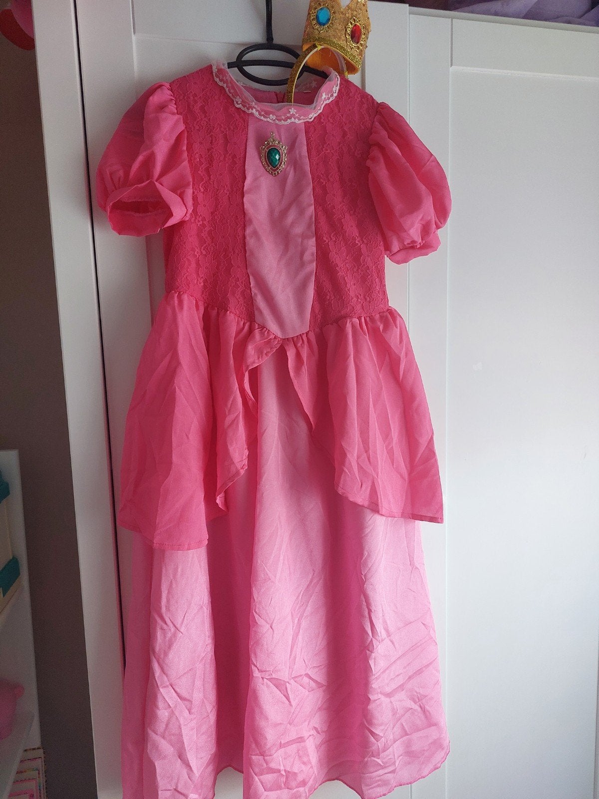 Peach verkleed jurk met kroontje, Ophalen, Gebruikt, Meisje