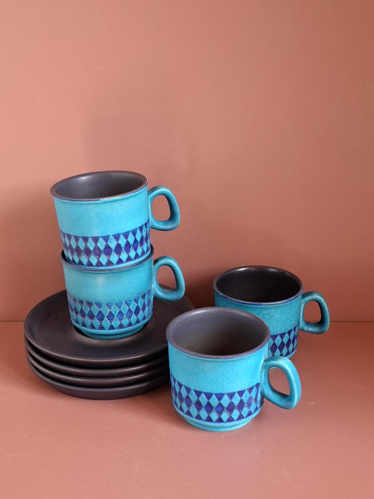 Vintage Ceranamo West Germany kop en schotels, zeldzaam!, Huis en Inrichting, Keuken | Servies, Ophalen of Verzenden, Porselein