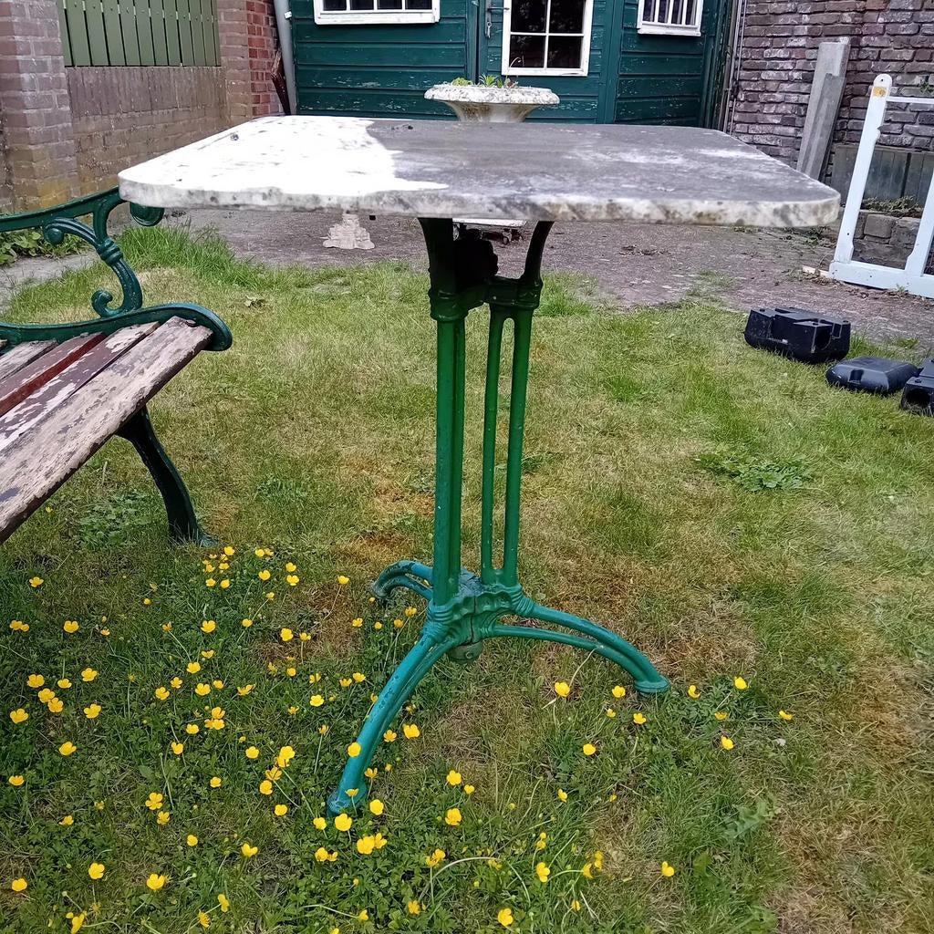 Tuintafel gietijzeren poot, Ophalen, Gebruikt, Rond, Metaal