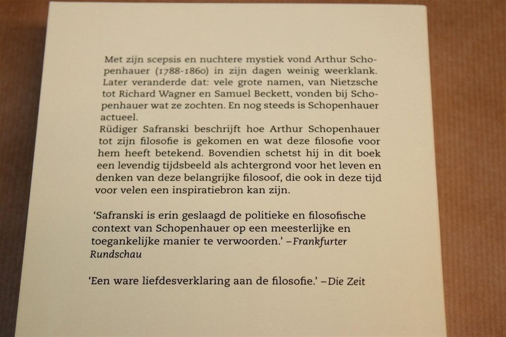 Arthur Schopenhauer — Woelige Jaren Filosofie, Safranski, Boeken, Ophalen of Verzenden, Zo goed als nieuw, Algemeen