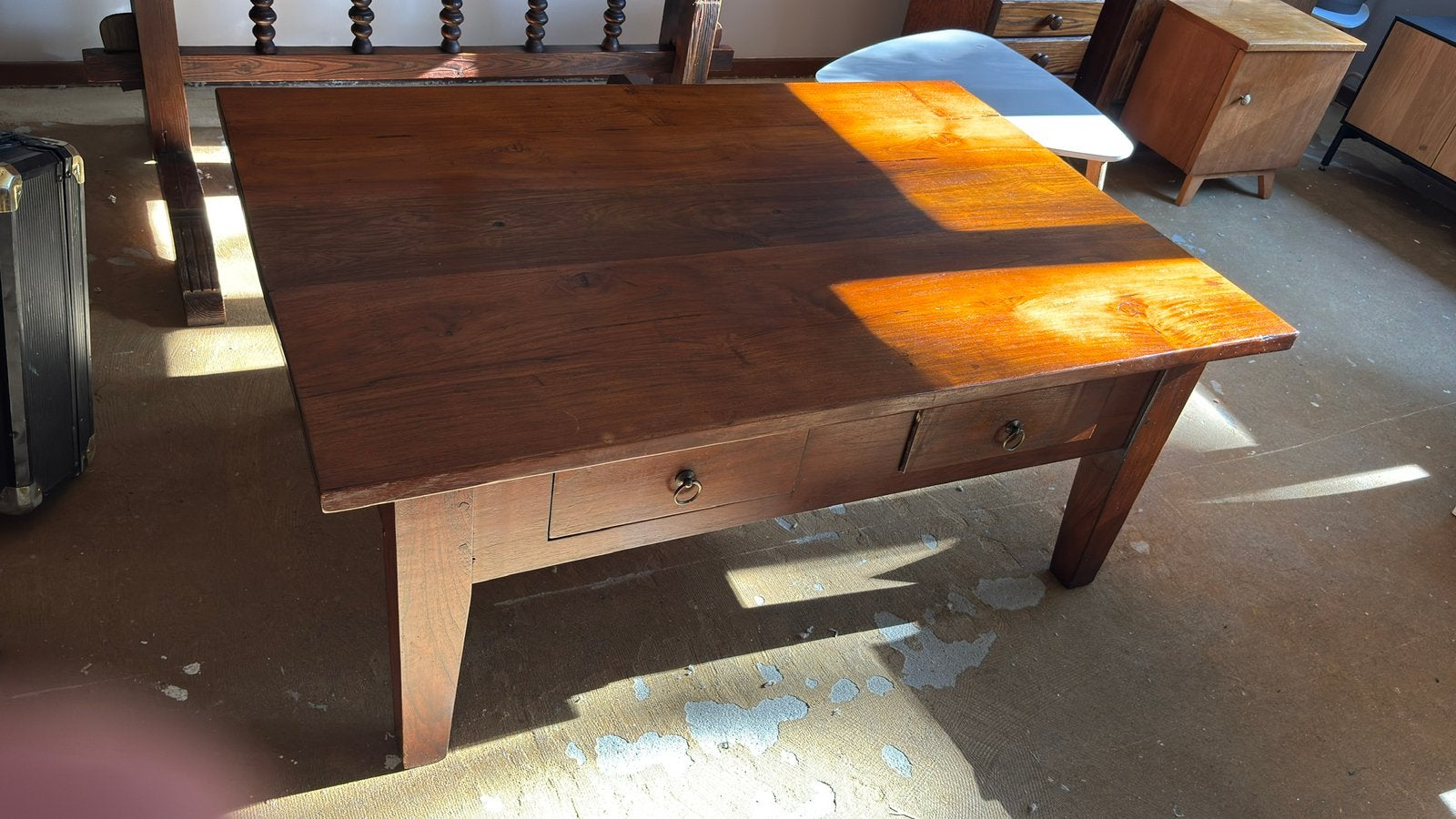 vintage salontafel, puntgaaf onderhouden, Ophalen, 100 tot 150 cm, 50 tot 100 cm, Zo goed als nieuw
