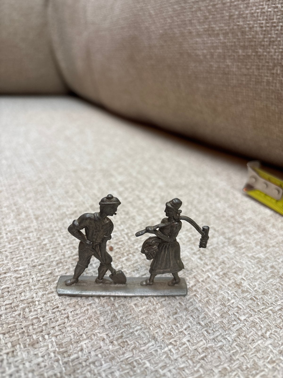 Vintage Tinnen Boerenpaar - K.M.D. Pewter Holland Stijl, Ophalen of Verzenden