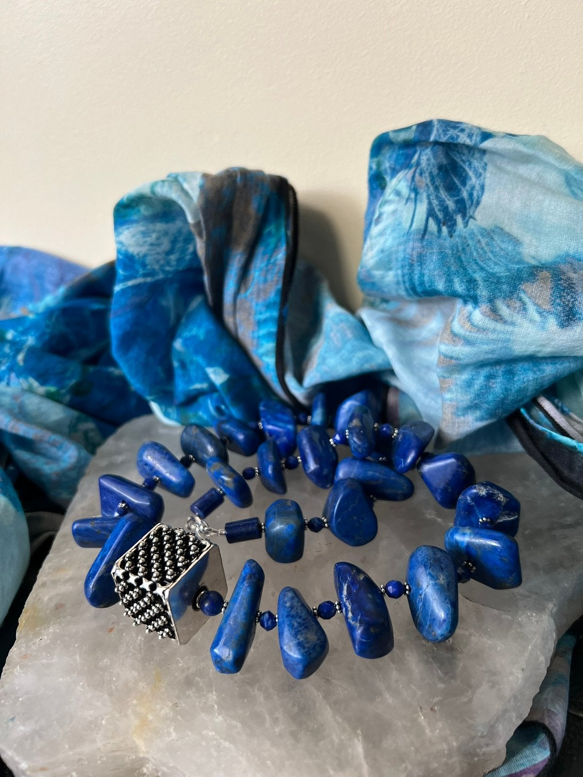 Lapis lazuli zilver hanger beschermt intuïtie eyecatcher, Blauw, Magnolia11, Nieuw, Ophalen of Verzenden