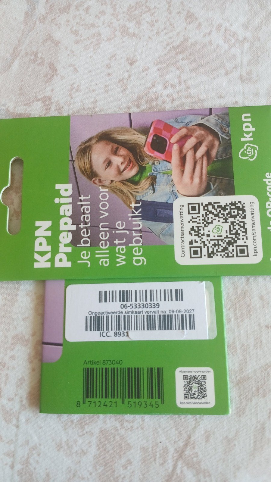 MOOI NUMMER KPN PREPAID 0653330339, Ophalen of Verzenden, Nieuw, KPN, Simkaart