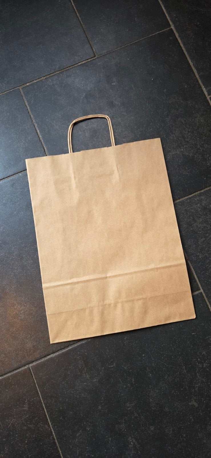 60x Papieren Draagtassen Kraft – 41x32x12 cm, Ophalen, Nieuw