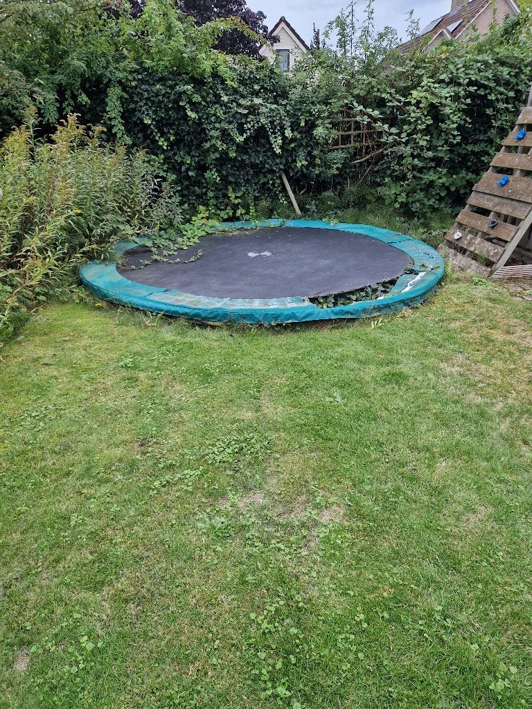Gratis: trampoline van 3.80 meter, Kinderen en Baby's, Speelgoed | Buiten | Trampolines, Ophalen, Gebruikt