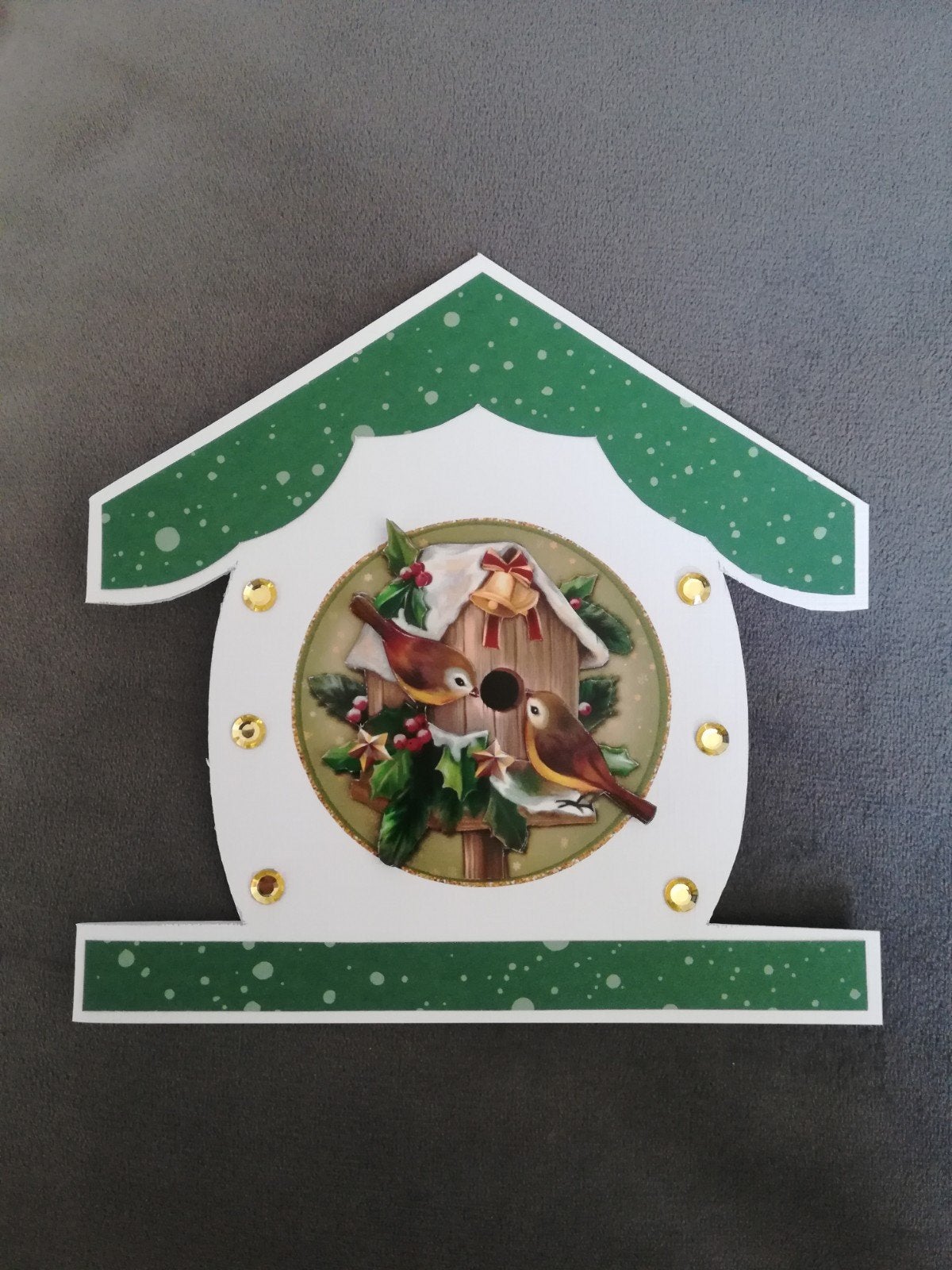 Partij handgemaakte kerstkaarten kerst vogelhuisjes, Ophalen of Verzenden, Nieuw