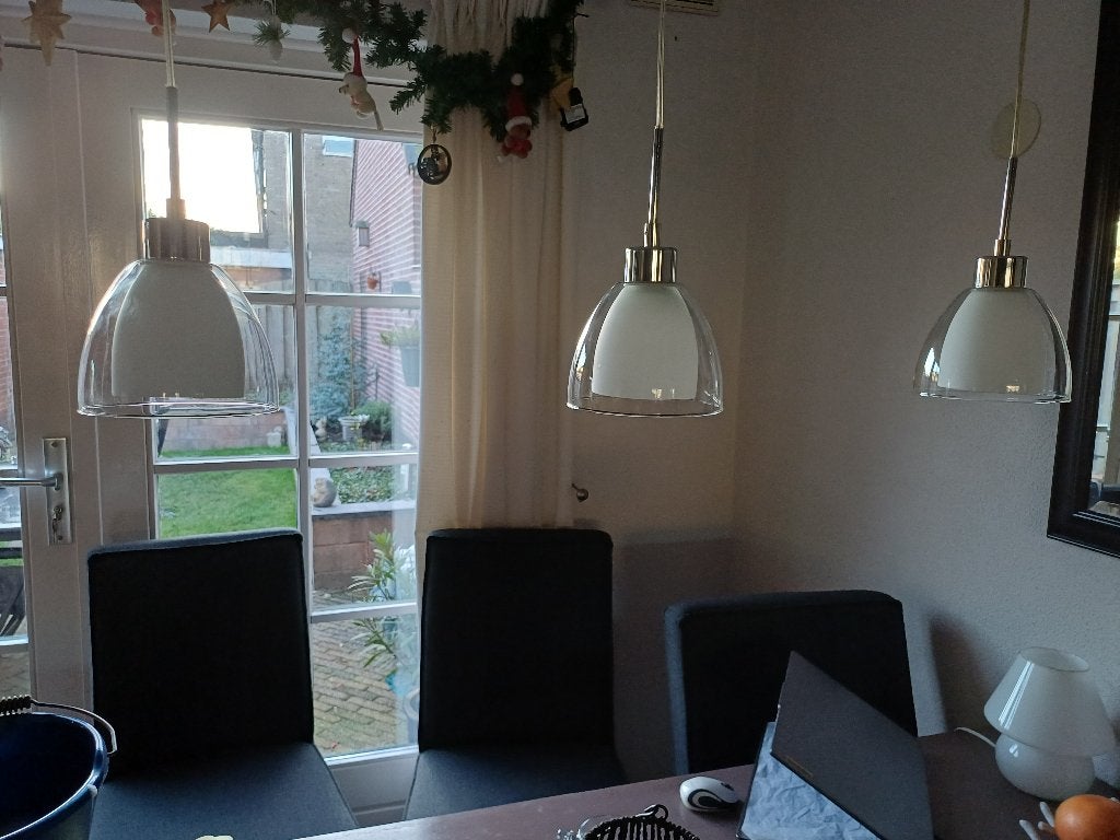 Hanglamp, Gebruikt, E14 (klein), Ophalen of Verzenden, Glas