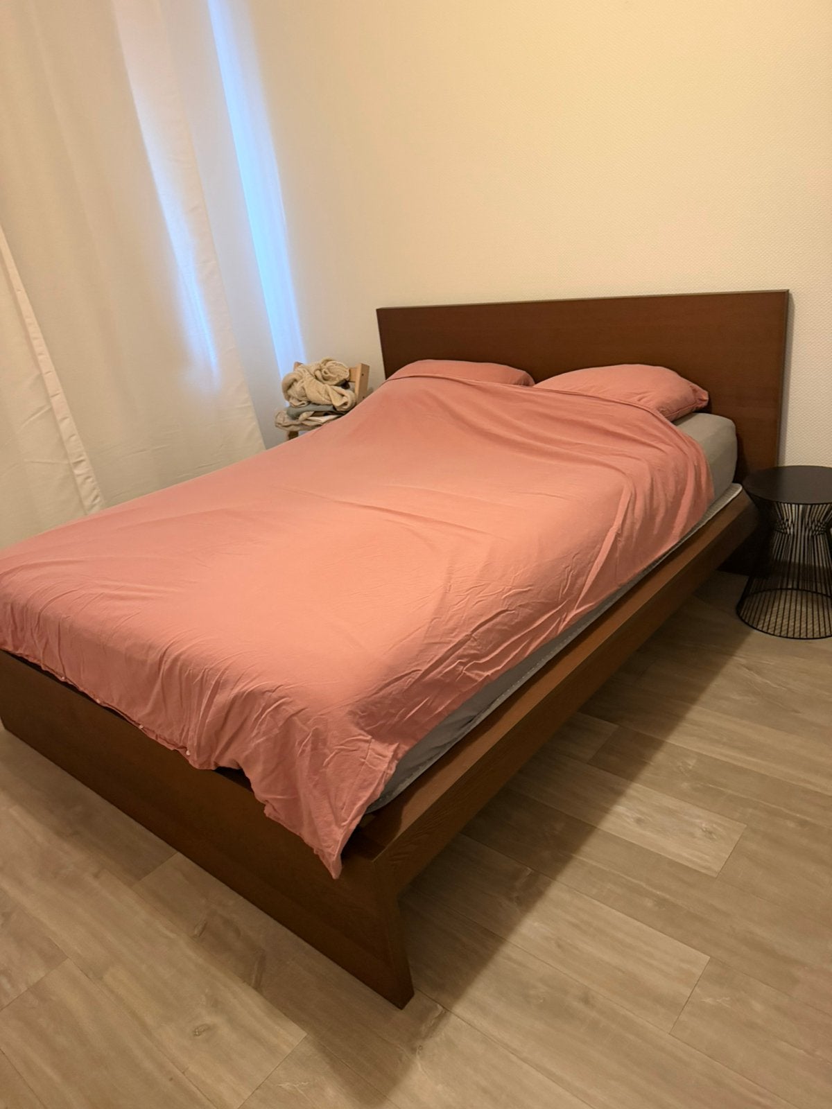 2-persoons bed, Ophalen, Gebruikt, Tweepersoons, Hout