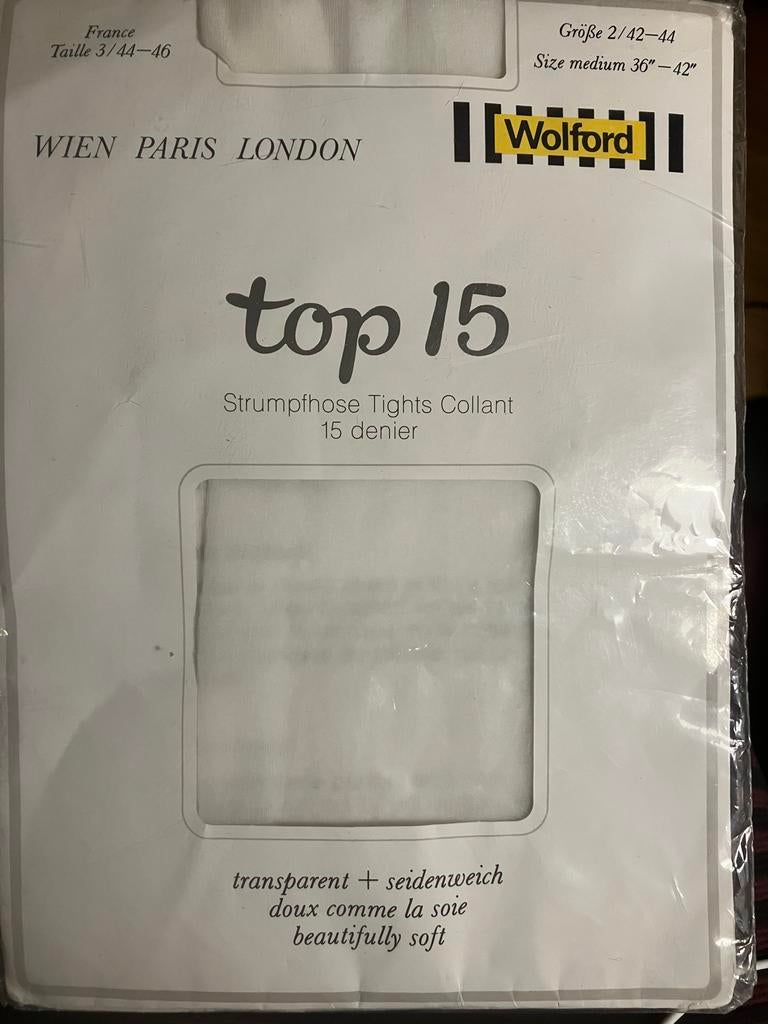 WOLFORD witte panty - Top 15 denier, Wit, Nieuw, Maat 40/42 (M), Ophalen of Verzenden