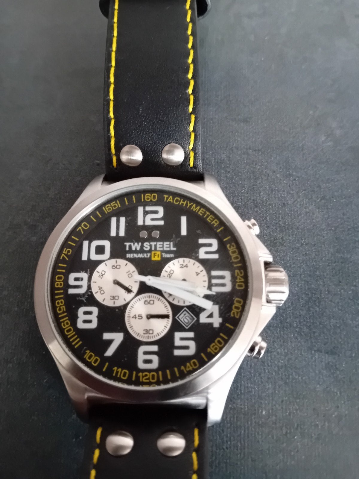 TW Steel Renault F1 Team horloge - Nieuwe batterij, Overige merken, Leer, Staal, Polshorloge