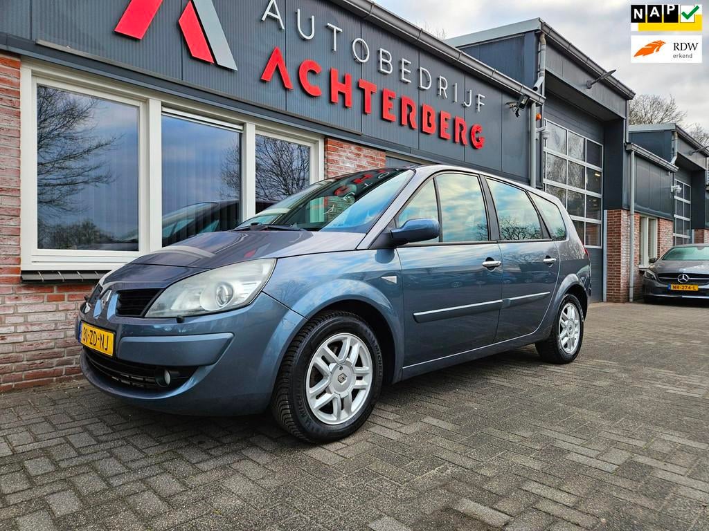 Renault Grand Scénic 1.6-16V Tech Line Trekhaak! Xenon! Air, Auto's, Gebruikt, 4 cilinders, Blauw, Leder en Stof