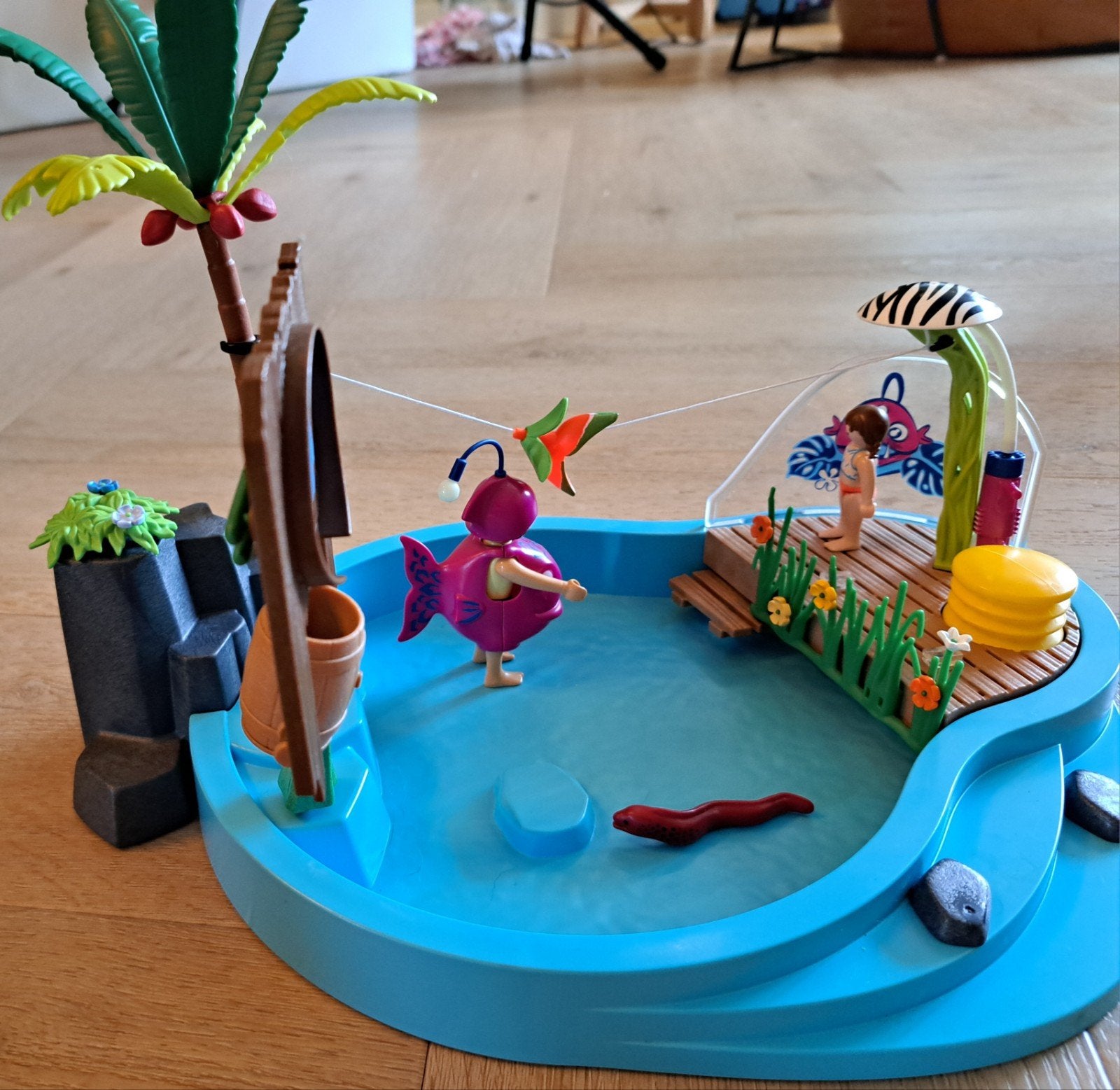 Playmobil 70610 Leuk zwembad met watersplash, Ophalen of Verzenden, Zo goed als nieuw, Complete set
