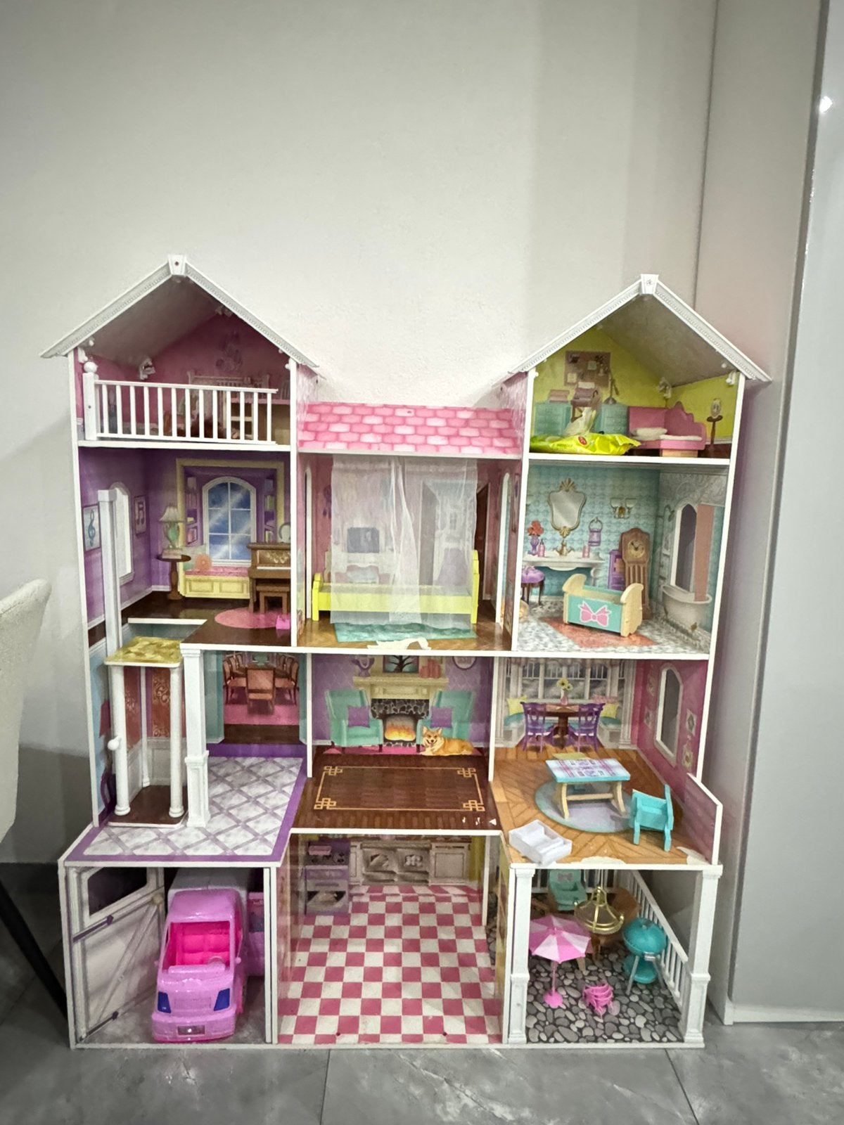 Barbie huıs  roze, Ophalen, Gebruikt, Poppenhuis