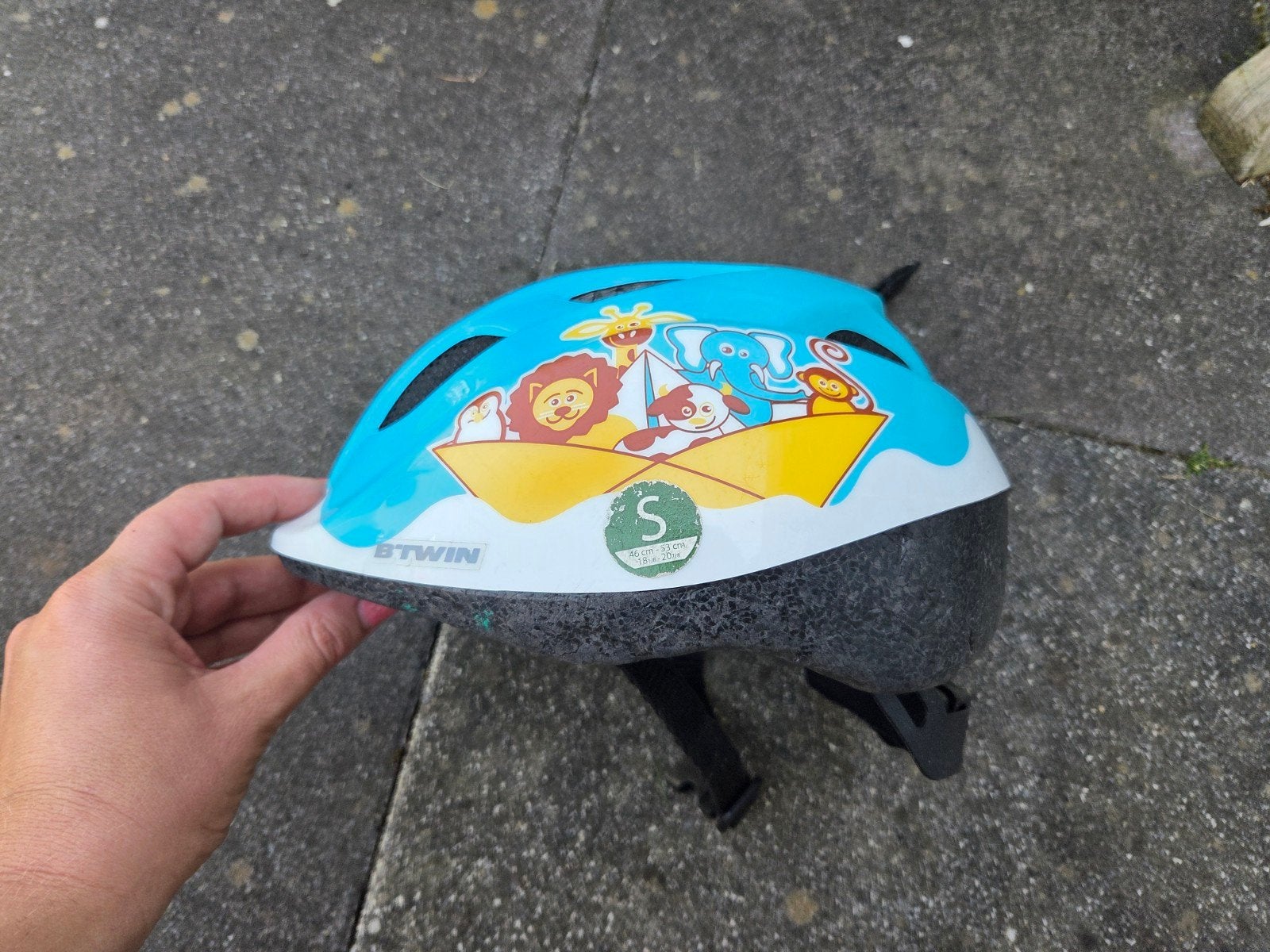 B-Twin Kinder Fietshelm Maat S (46-53 cm) - Gebruikt, Fietsen en Brommers, Ophalen, Gebruikt, Overige maten