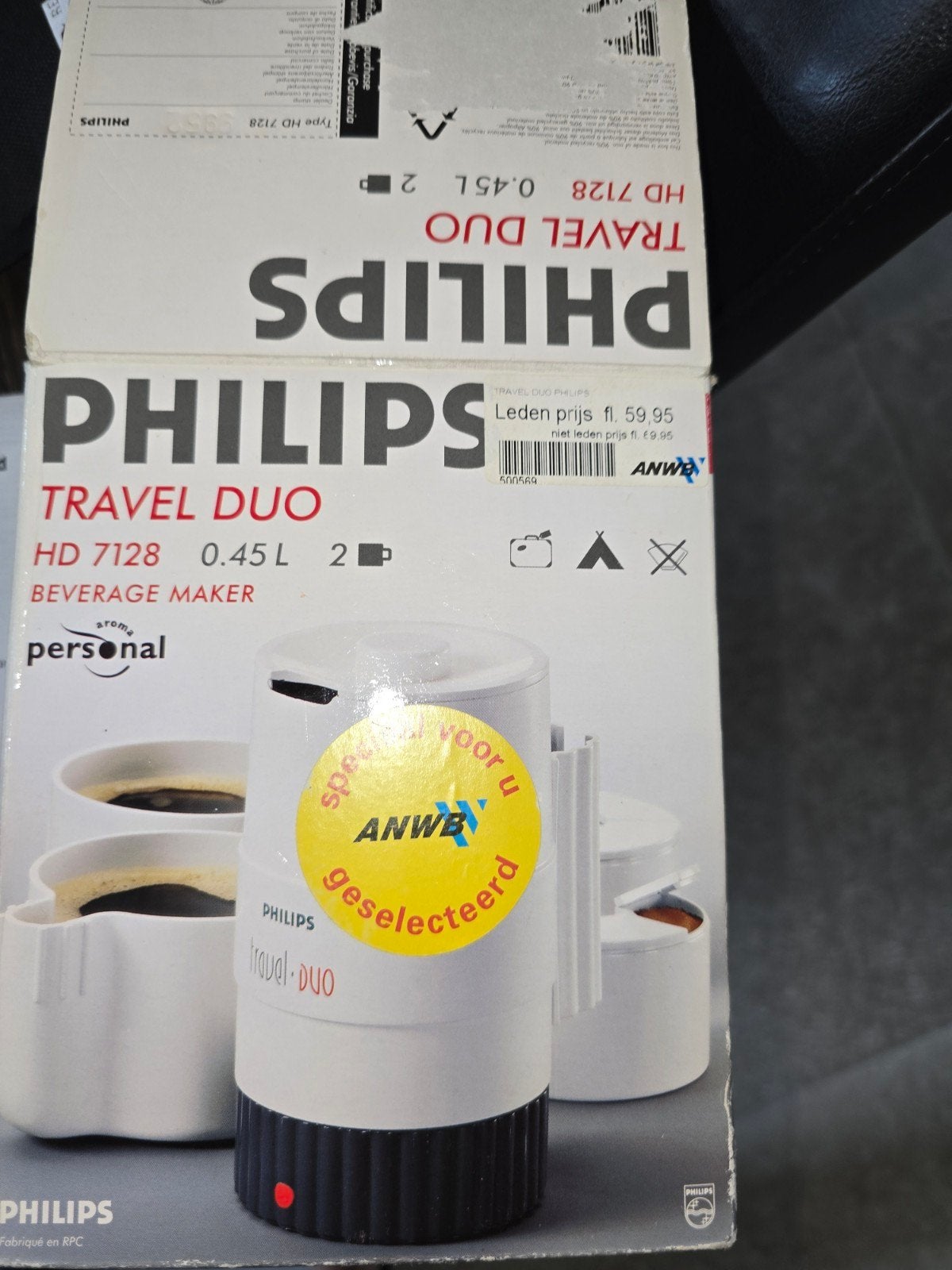 Philips Travel Duo HD 7128 Koffiezetapparaat - Draagbaar, Gemalen koffie, Ophalen of Verzenden, 2 tot 4 kopjes, Koffiemachine