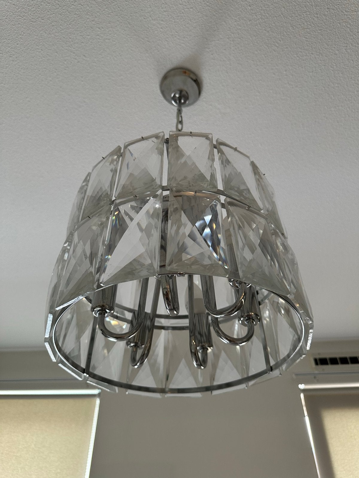 Luxe kristallen hanglamp - Zo goed als nieuw, Huis en Inrichting, Ophalen, Zo goed als nieuw, Glas, E14 (klein)
