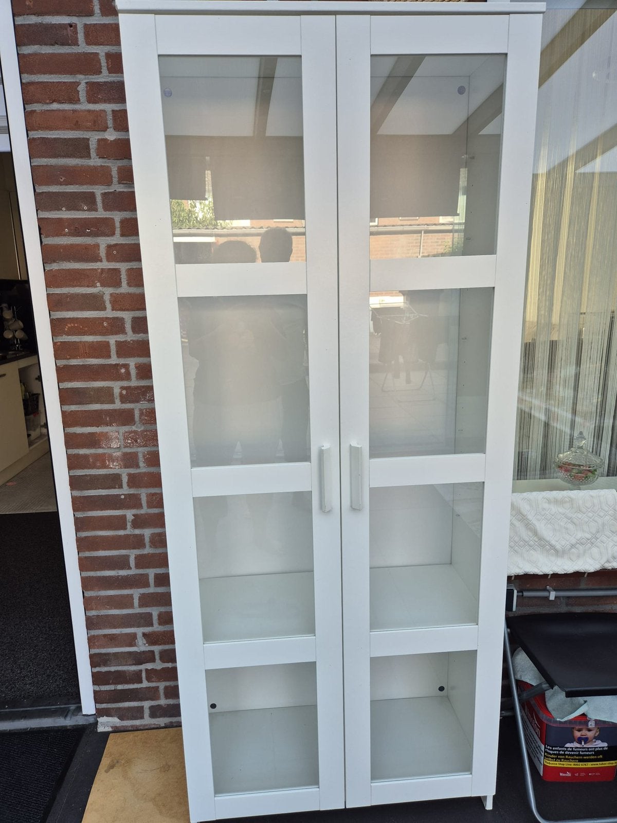 Vitrine kast, Ophalen, 50 tot 100 cm, Zo goed als nieuw, 150 tot 200 cm