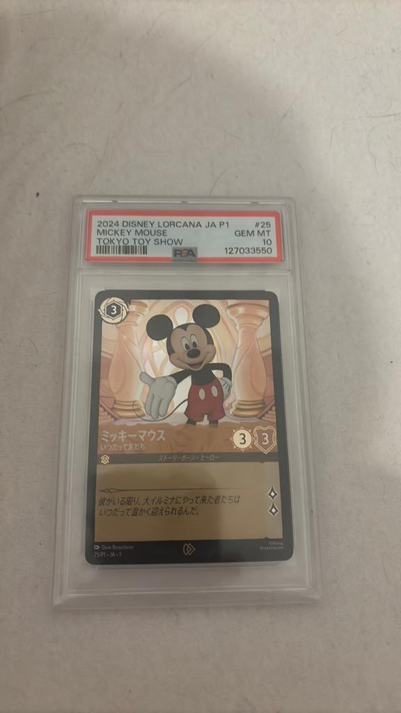 Disney Lorcana Mickey Mouse Tokyo Toy Show PSA 10 GEM MT, Ophalen of Verzenden, Mickey Mouse, Nieuw, Beeldje of Figuurtje