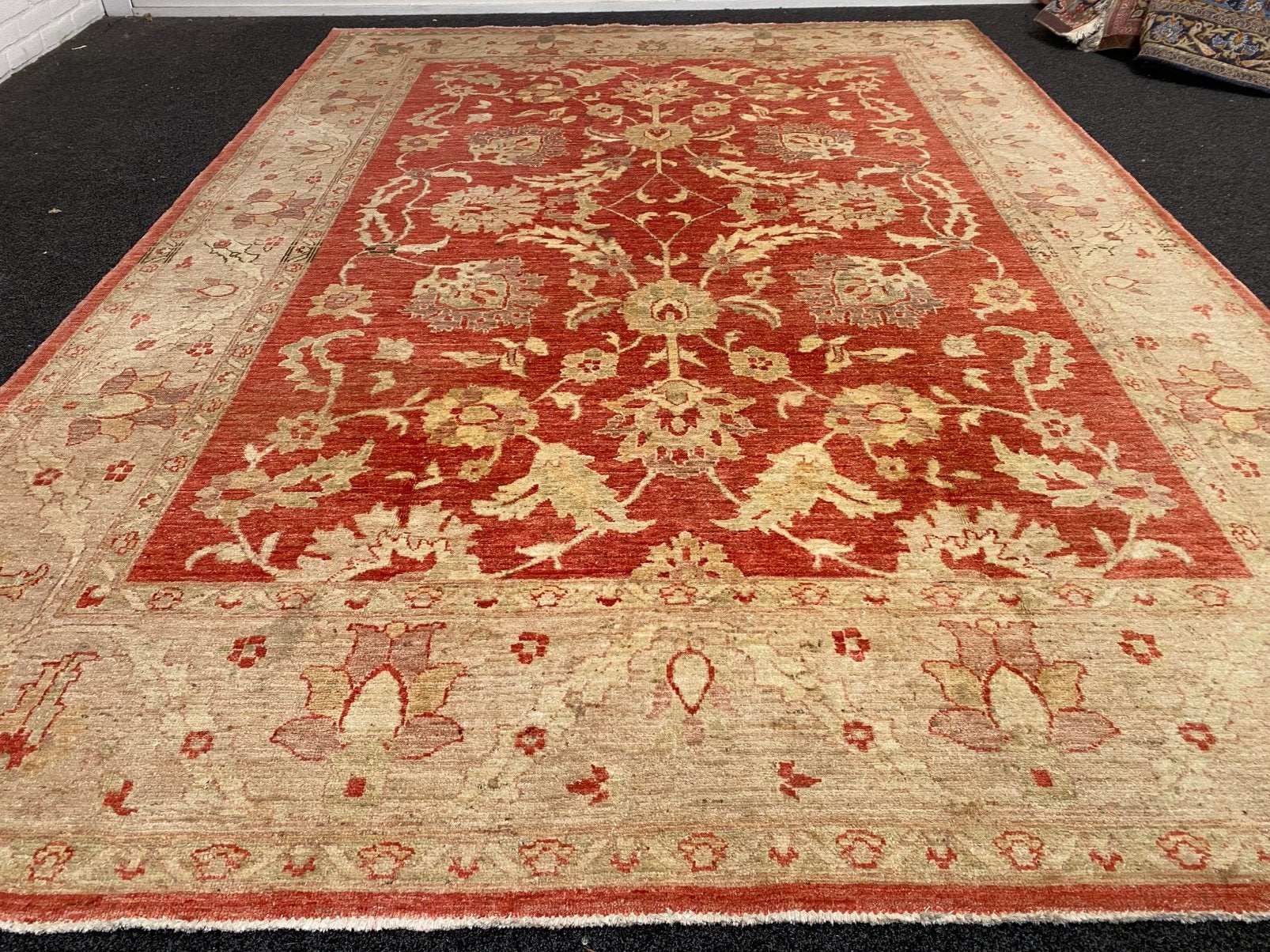 Mooi origineel handgeknoopt Ziegler tapijt ., Gebruikt, ., 200 cm of meer, Ophalen of Verzenden