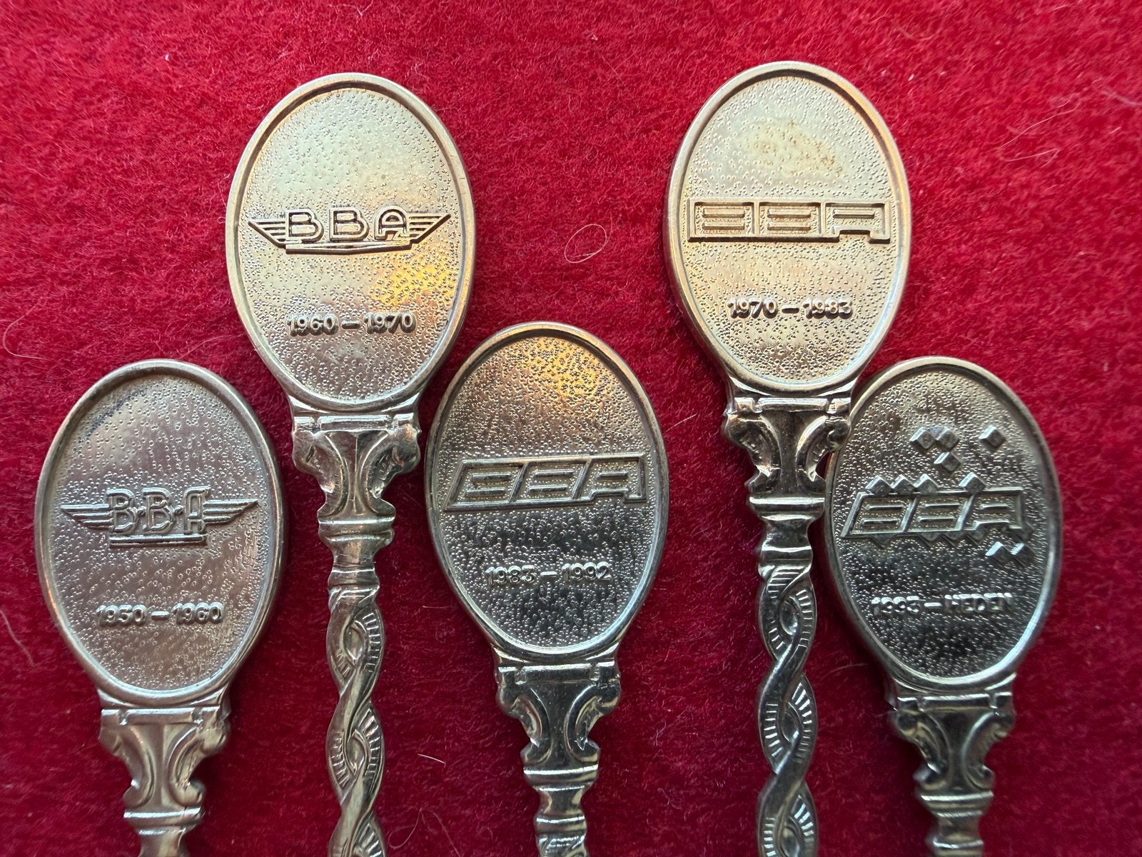 Unieke set lepeltjes BBA met verschillende logo’s, Antiek en Kunst, Ophalen of Verzenden