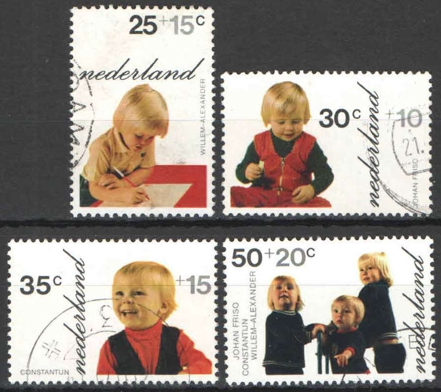 Nederland NVPH nr 1020/3 gestempeld Kinderpostzegels 1972, Ophalen of Verzenden, Na 1940, Gestempeld
