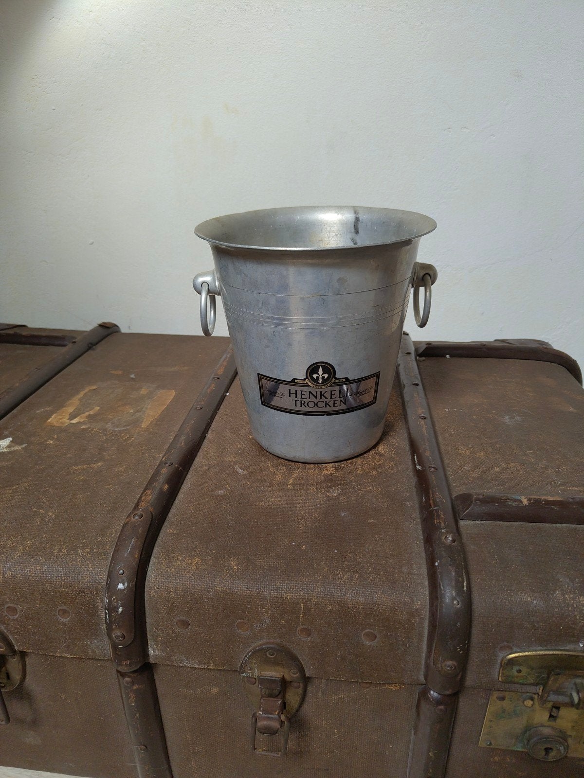 Vintage Henkell Trocken Champagnekoeler, Vintage, Gebruikt, Ophalen of Verzenden, Metaal