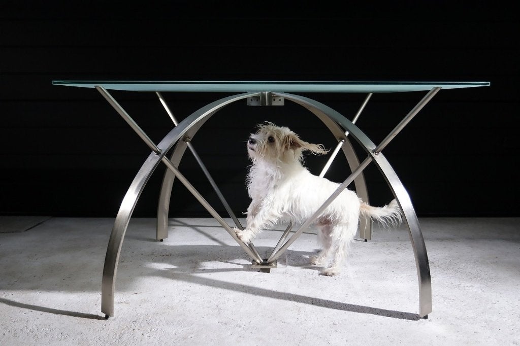 Top Design Belgo Chrom eettafel jaren 70, Ophalen