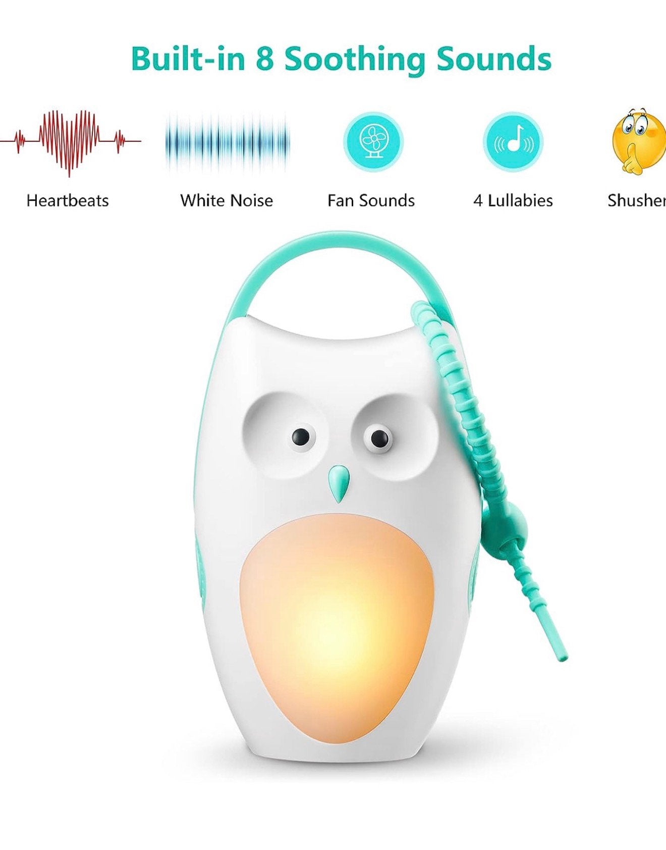 Uil nachtlamp wekker Baby babywekker + 8 geluiden oplaadbaar, Nieuw, Ophalen of Verzenden, H, H