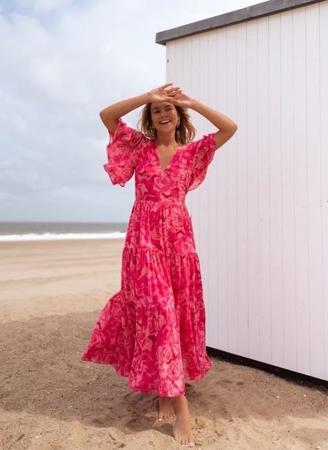 Nieuwe Fuchsia Roze Maxi Jurk - Zomer & Ibiza Look M/L, Maat 38/40 (M), Nieuw, Ophalen of Verzenden, Roze