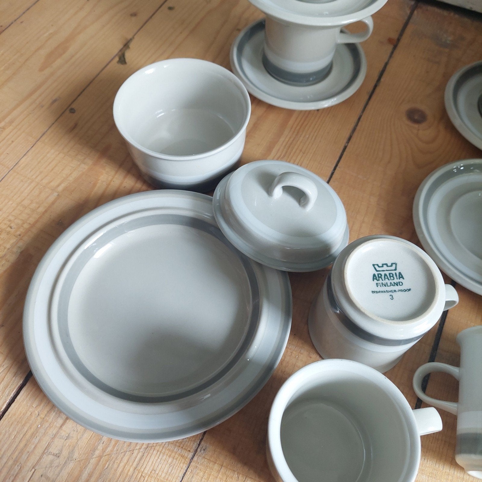 Lucky Vintage Arabia Finland "Salla" Servies zgan!, Arabia, ., Ophalen of Verzenden, Zo goed als nieuw