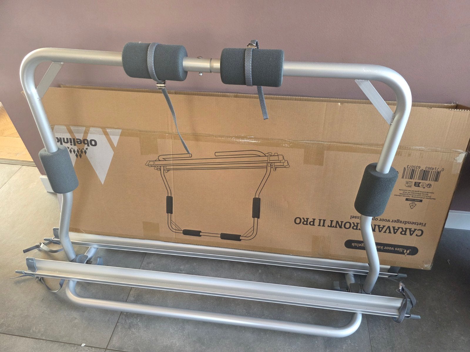 Nieuwe Obelink Caravan Front II Pro fietsendrager, Ophalen, 2 fietsen, Nieuw, Trekhaakdrager