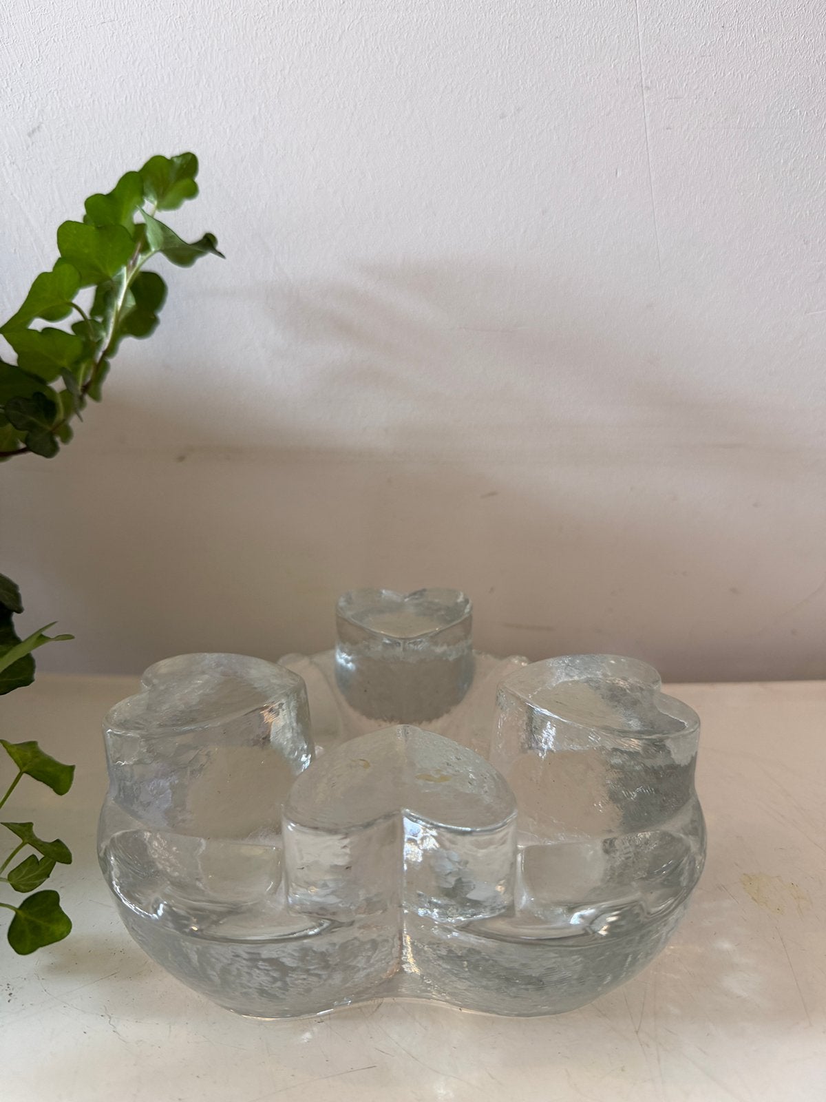 Brutalist georgshütte waxinelichthouder, Antiek en Kunst, Antiek | Glas en Kristal, Ophalen of Verzenden