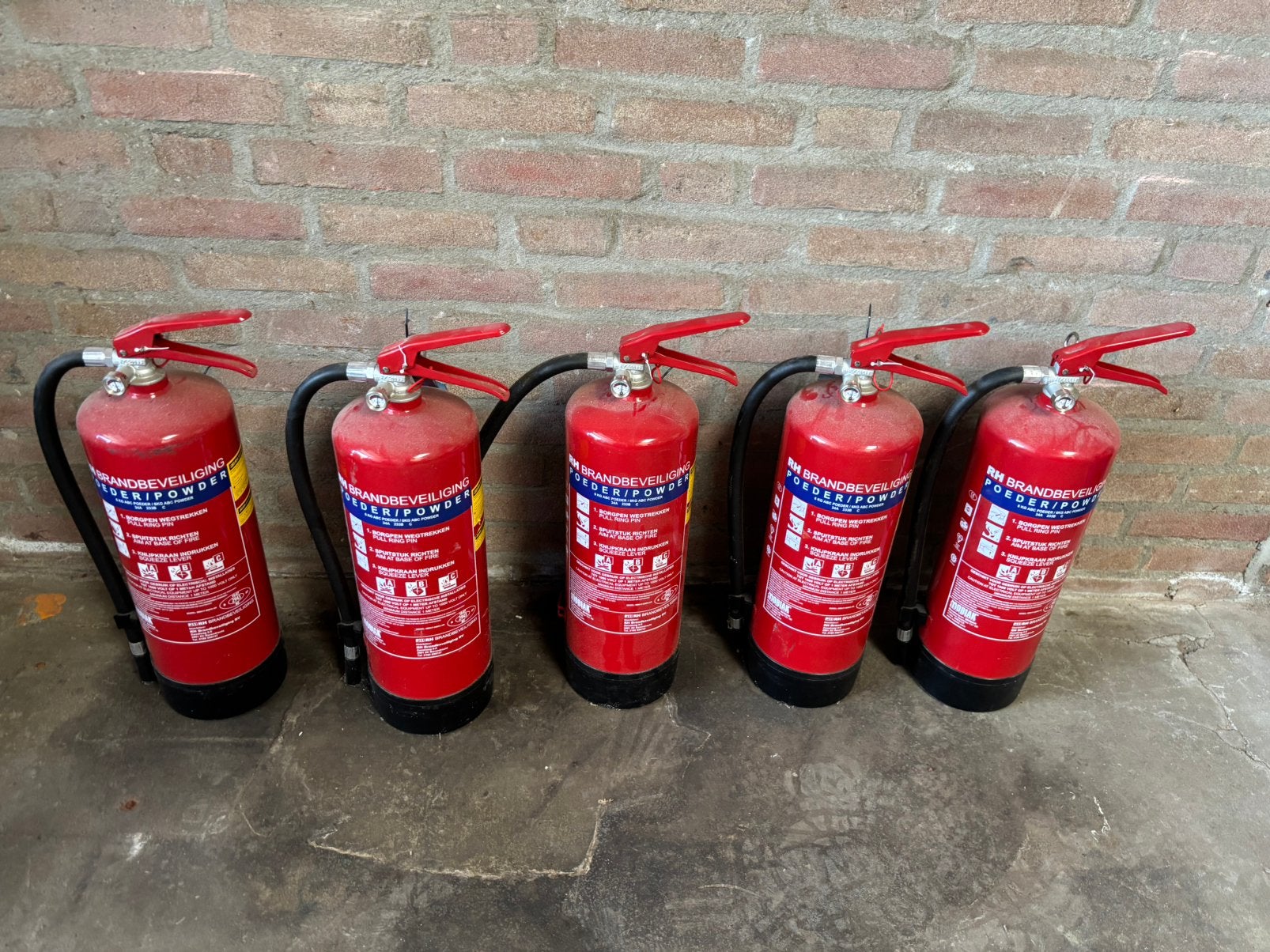 5 brandblussers poeder, Ophalen, Brandblusser, Zo goed als nieuw, Nvt