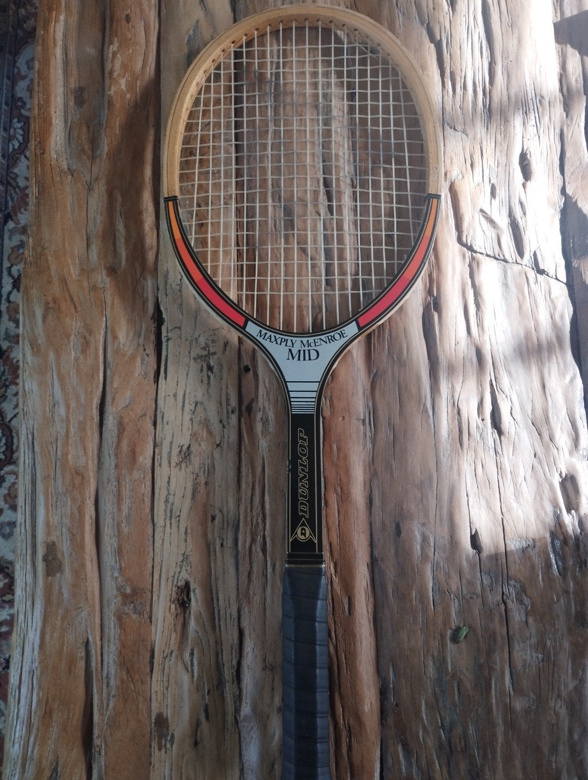 Vintage Dunlop Maxply McEnroe Mid Tennisracket, Gebruikt, Ophalen of Verzenden, Racket, L3