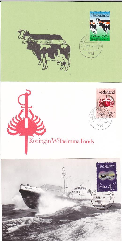 Maximumkaarten Gelegenheid 1974 (199), Postzegels en Munten, Postzegels | Nederland, Verzenden