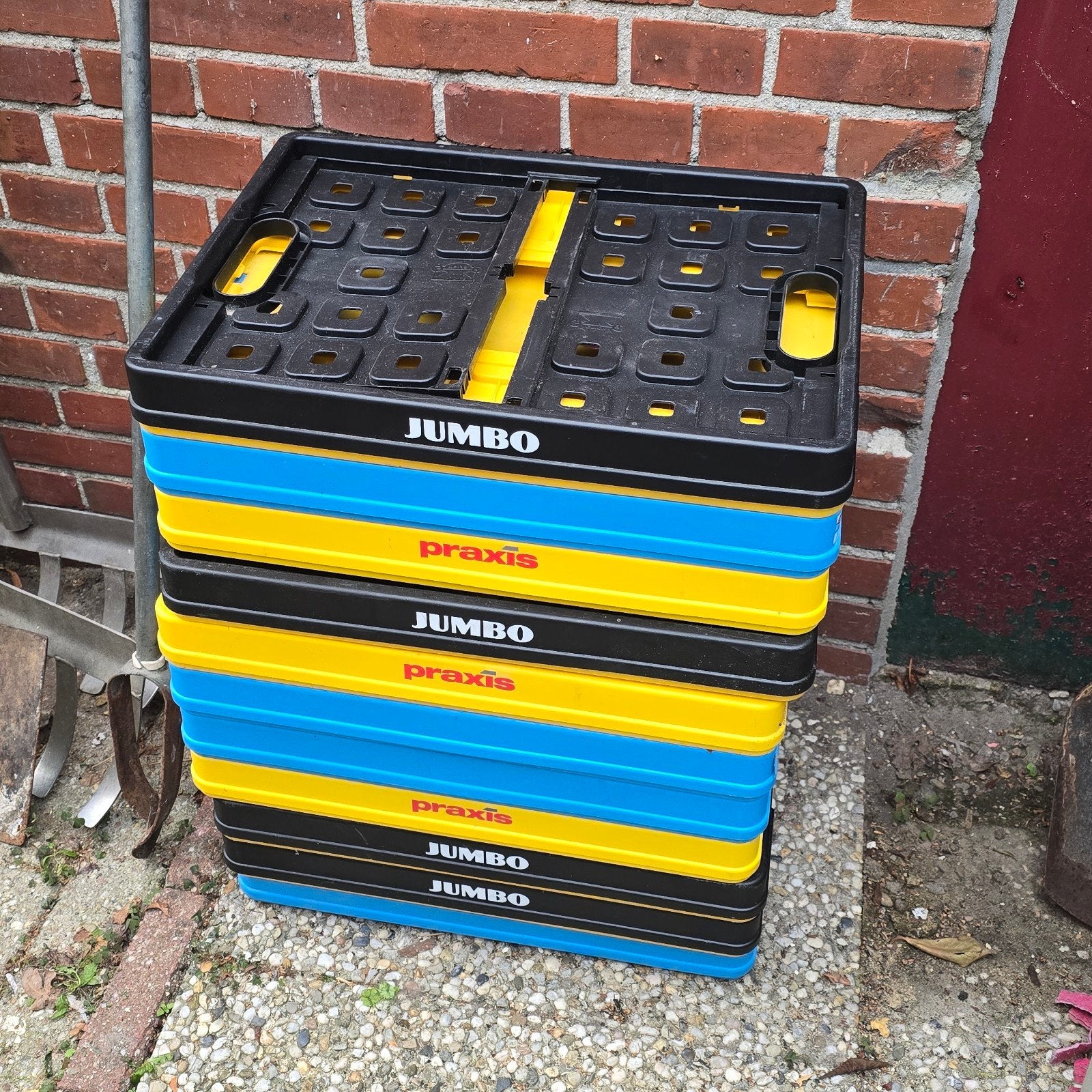 Opvouwbare kratten van Jumbo en Praxis (11 stuks), Ophalen, Gebruikt, Opvouwbaar, Minder dan 50 cm