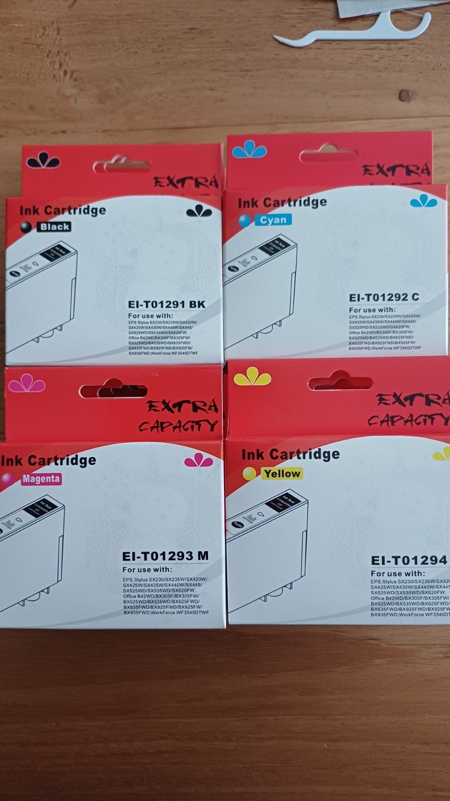 Epson cartridges T1291 T1292 T1293 T1294 + printer, Ophalen, Nieuw, Cartridge, Epson (Compatibel)