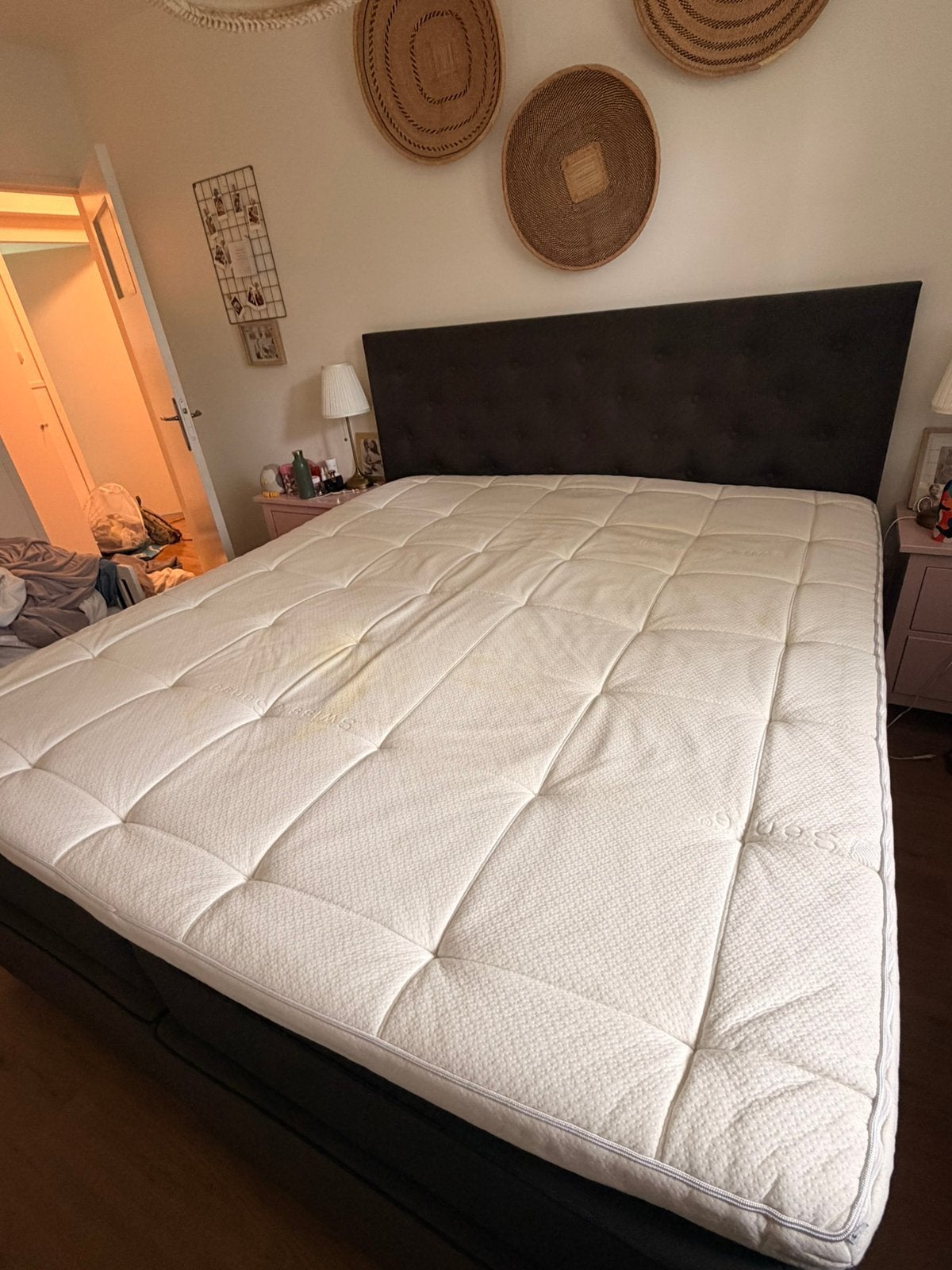 SwissSense Tweepersoons boxspring met matras en topper, Ophalen, Gebruikt, Zwart, Tweepersoons