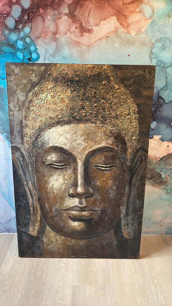 Prachtig Buddha boedha schilderij 80 x 120 cm, Ophalen, Zo goed als nieuw