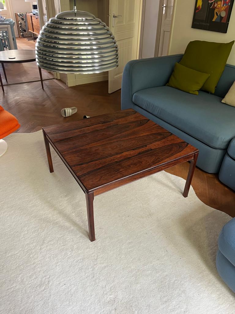 Salontafel (deens, pallisander, vintage), Huis en Inrichting, Tafels | Salontafels, Gebruikt, 50 tot 100 cm, Vierkant, 50 tot 100 cm
