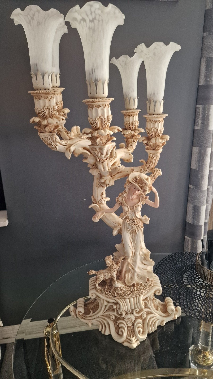 Vintage Rosarito 20e lamp..., Antiek en Kunst, Antiek | Kandelaars, Ophalen of Verzenden, Koper of Brons
