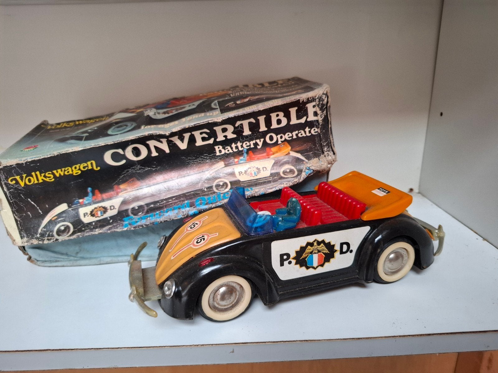 Vintage Volkswagen Kever Politie Auto Speelgoed, Antiek en Kunst, Ophalen of Verzenden