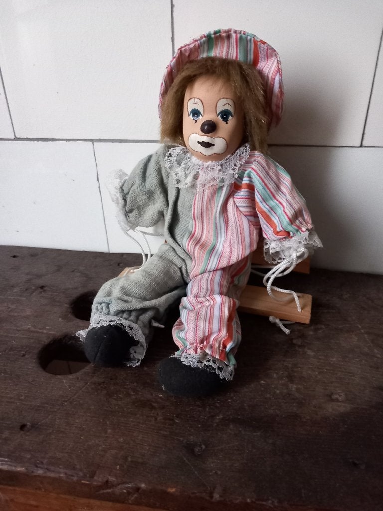 gratis verzenden oud popje vintage clown porselein Frankrijk, Verzamelen, Verzenden, Zo goed als nieuw, Pop