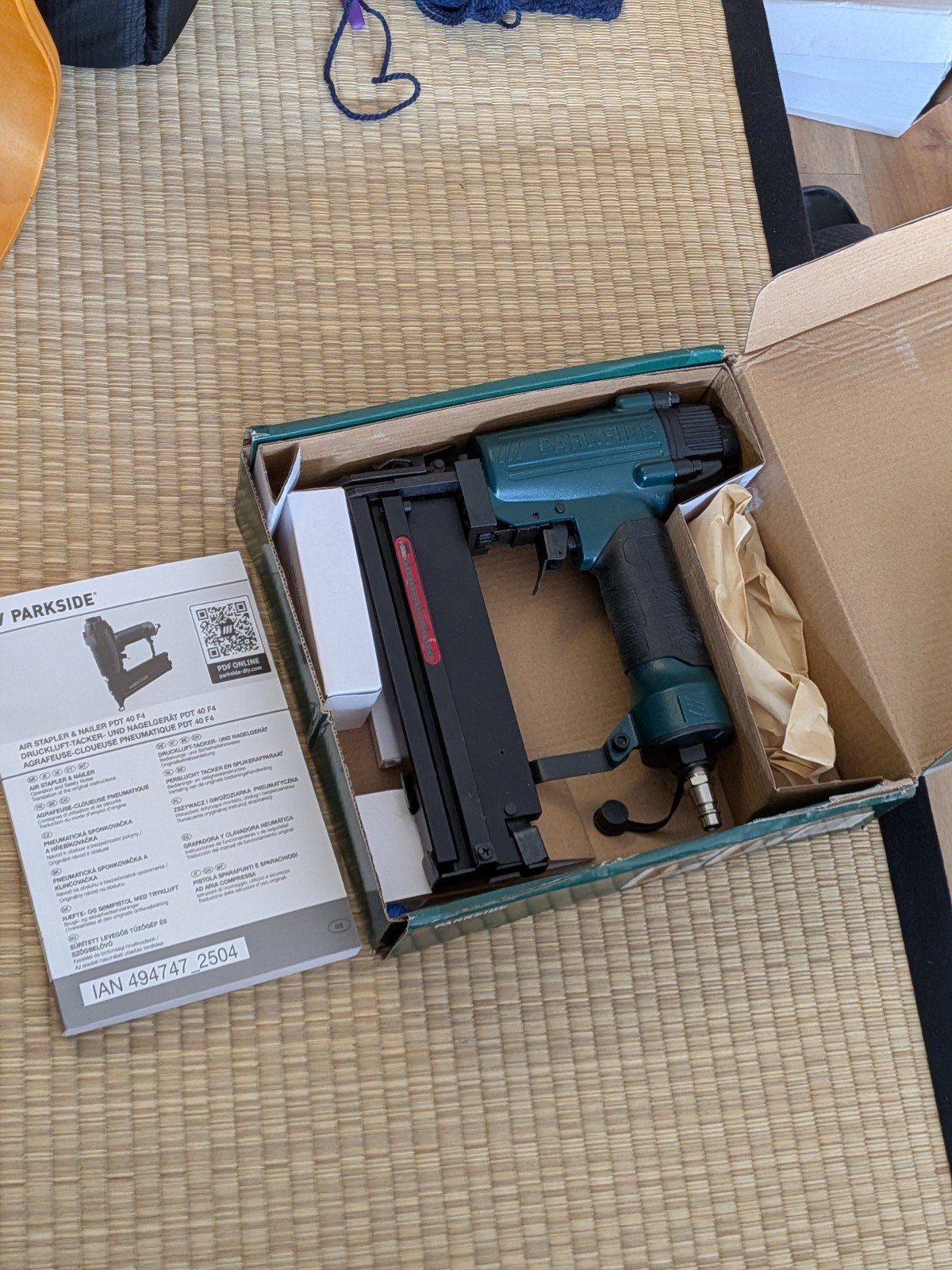 Parkside air stapler / Nagelpistool pneumatisch, Ophalen, Zo goed als nieuw, Tacker/nietmachine, Parkside