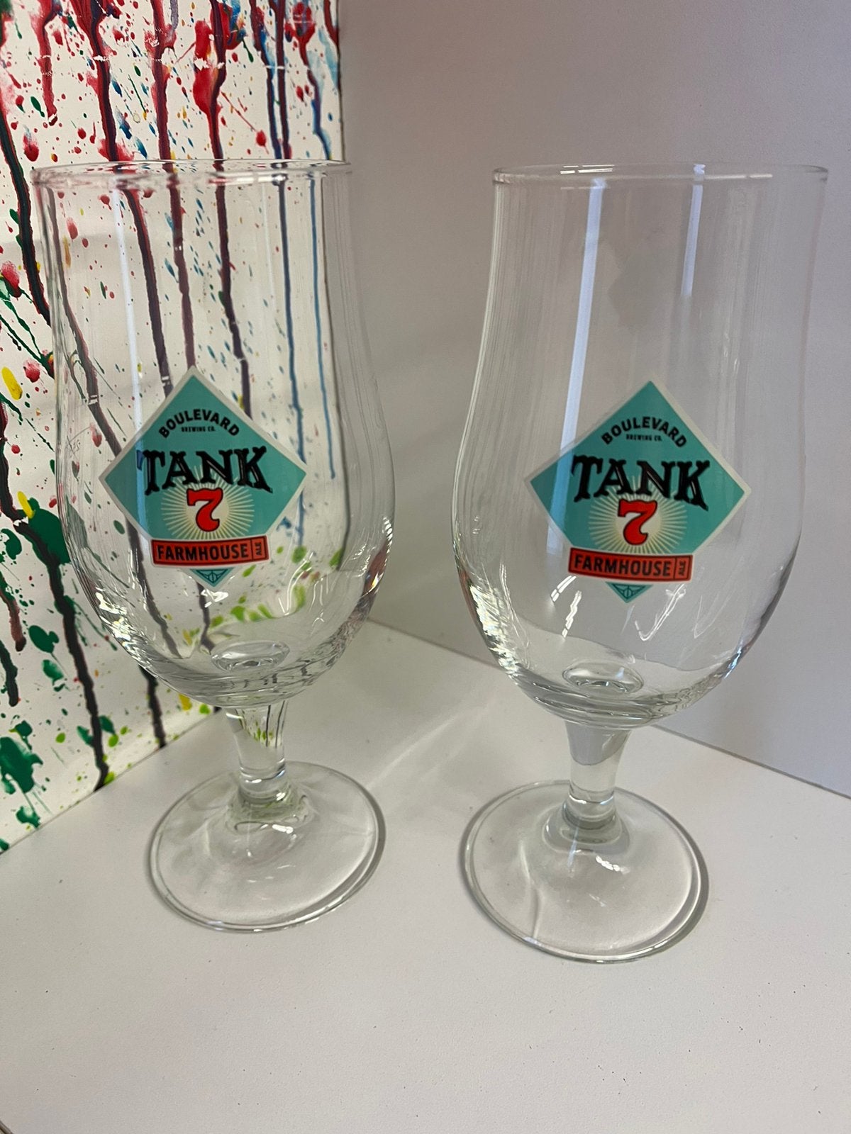 Tank 7 bierglazen set van 2 glazen, Ophalen of Verzenden, Nieuw, Glas of Glazen, Overige merken